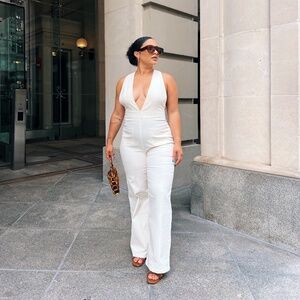 Cream Cross-back Jumpsuit